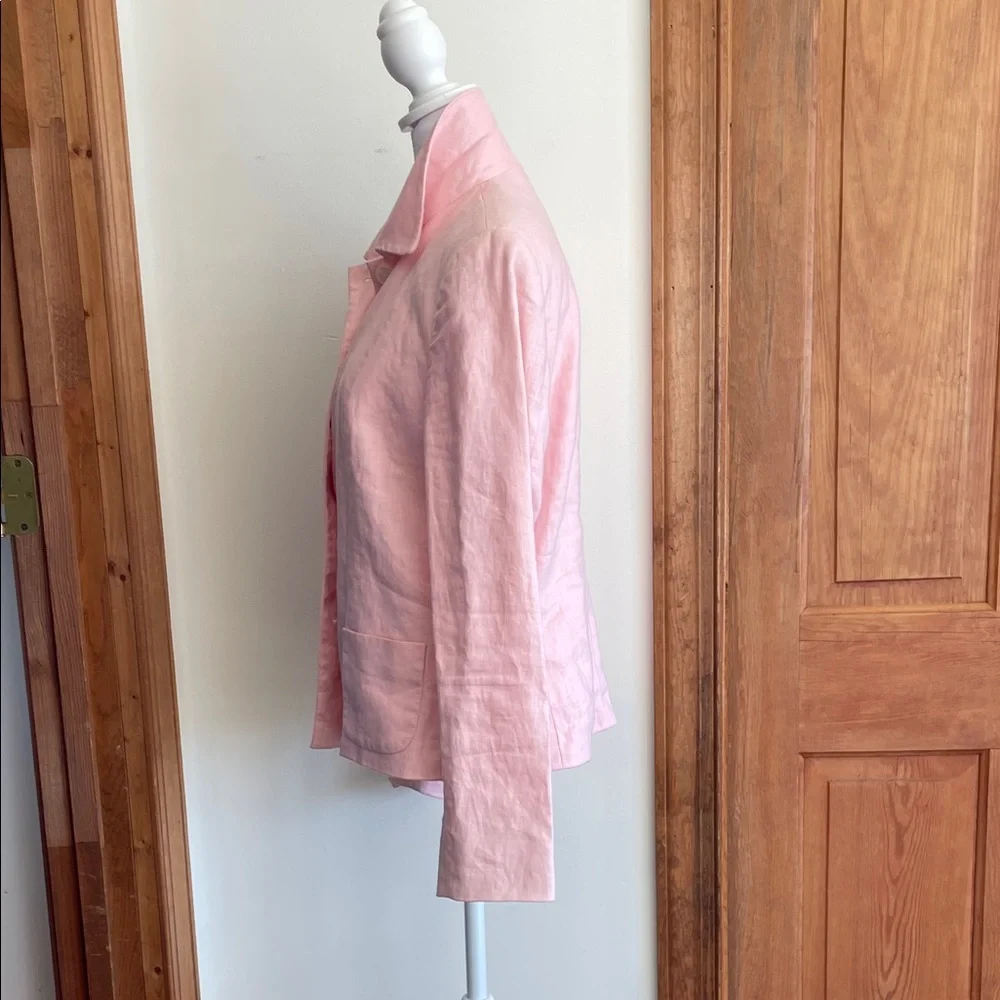 CHAPS Soft Pink Women's Linen Lined Jacket 10 - Picture 11 of 17